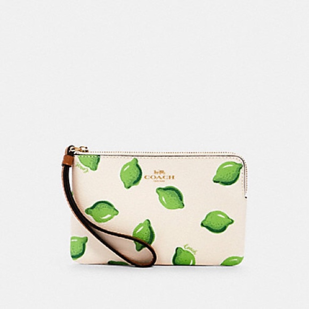 SALE!!! NWT Coach adorable lime print wristlet! PRICE FIRM- HOST PICK!!!!